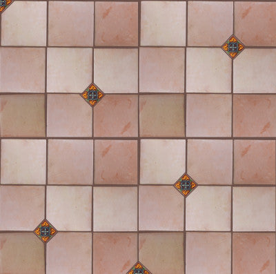 Square 12" Clay Saltillo Floor Tile