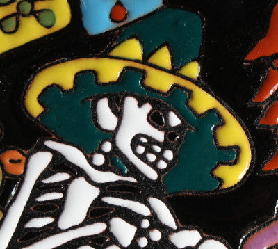 Under The Nopal Day-Of-The-Dead Clay Tile