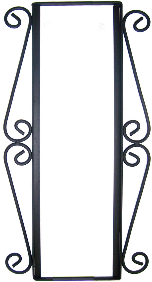 Vertical Scroll Wrought Iron Desert Tile Frame