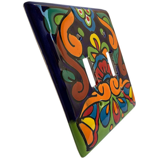 Rainbow Talavera Double Toggle Switch Plate