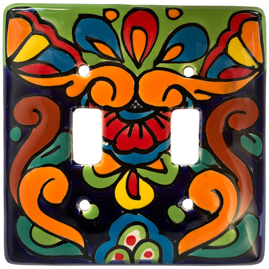 Rainbow Talavera Double Toggle Switch Plate