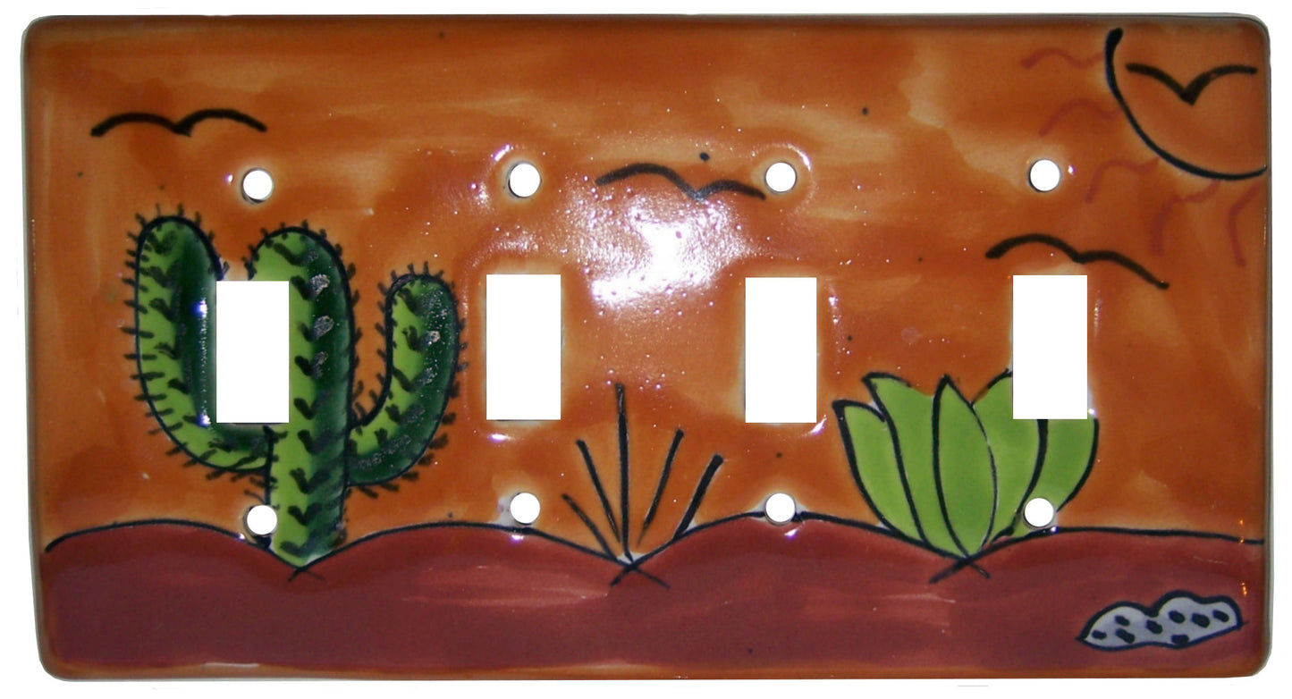 Desert Talavera Quadruple Toggle Switch Plate