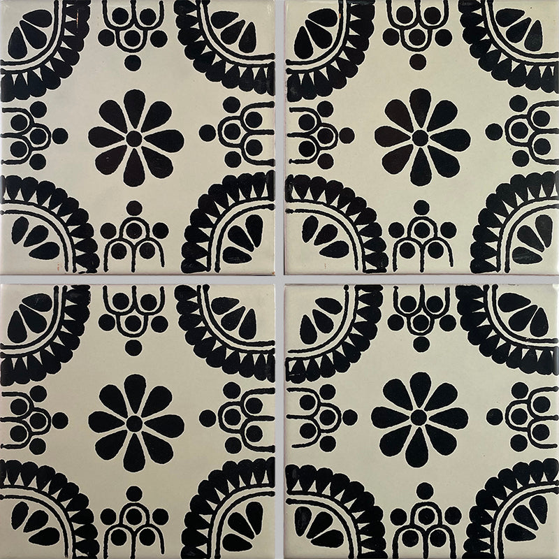 Black Madrid Talavera Mexican Tile