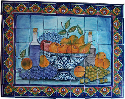 Fruit Bowl Bodegon Clay Talavera Tile Mural