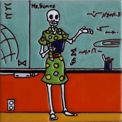 The Math Teacher Day Of The Dead Clay Tile