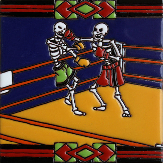 Boxing Day Of The Dead Clay Tile