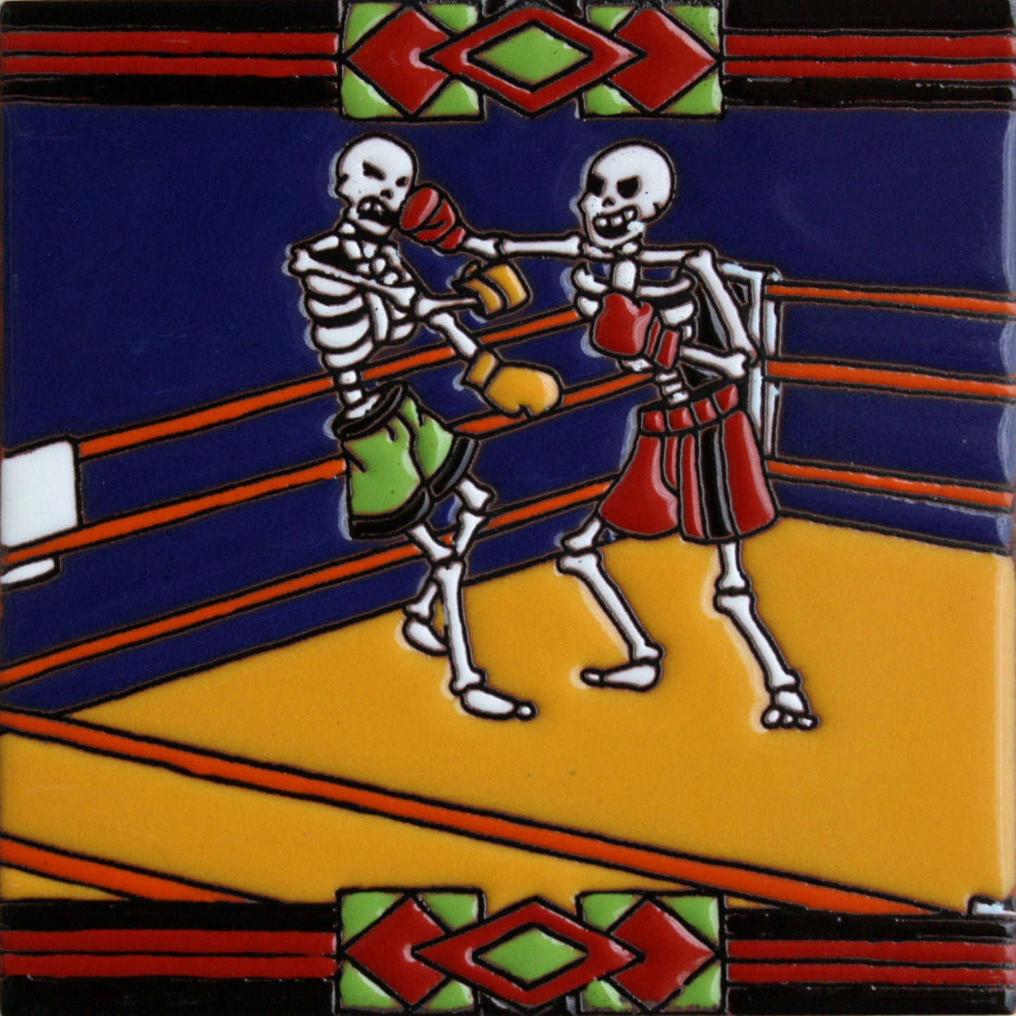 Boxing Day Of The Dead Clay Tile