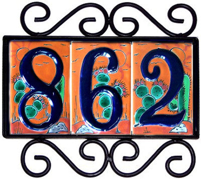 Horizontal Scroll Wrought Iron Desert Tile Frame