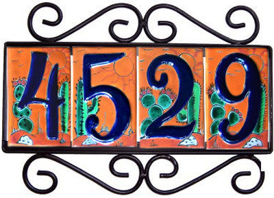 Horizontal Scroll Wrought Iron Desert Tile Frame