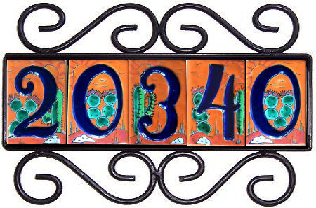 Horizontal Scroll Wrought Iron Desert Tile Frame