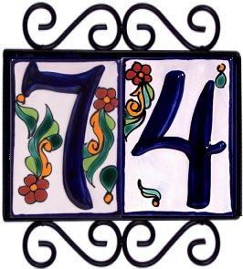 Horizontal Wrought Iron House Number Frame Colonial