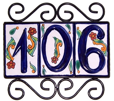 Horizontal Wrought Iron House Number Frame Colonial