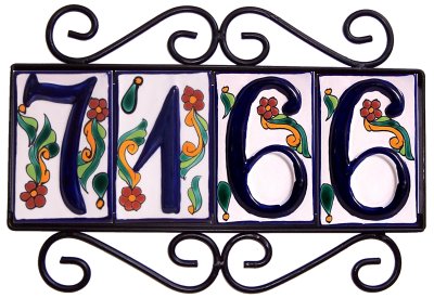 Horizontal Wrought Iron House Number Frame Colonial