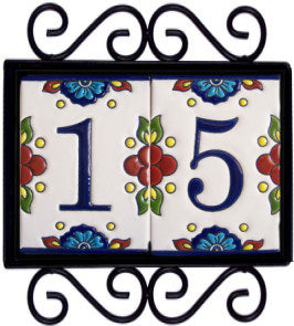 Horizontal Scroll Wrought Iron Mission Tile Frame