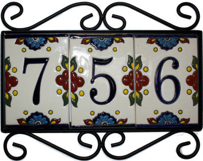 Horizontal Scroll Wrought Iron Mission Tile Frame