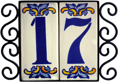 Horizontal Wrought Iron House Number Frame Villa