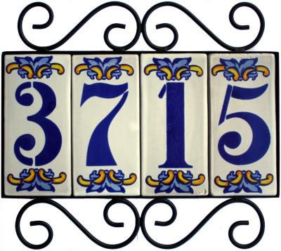 Horizontal Wrought Iron House Number Frame Villa