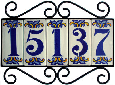 Horizontal Wrought Iron House Number Frame Villa