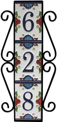 Vertical Scroll Wrought Iron Mission Tile Frame