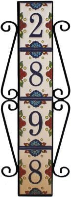 Vertical Scroll Wrought Iron Mission Tile Frame