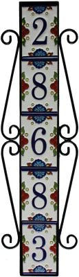 Vertical Scroll Wrought Iron Mission Tile Frame