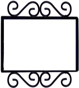 Horizontal Scroll Wrought Iron Hacienda Tile Frame