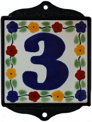 Plain Wrought Iron Blue Tile Frame