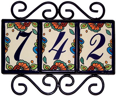 Horizontal Scroll Wrought Iron Hacienda Tile Frame