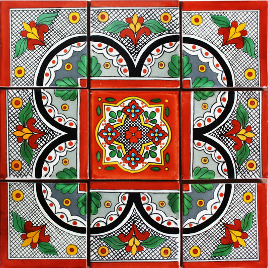 Sopeira Mexican Tile Set Backsplash Mural