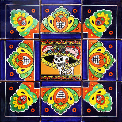 Alba Mexican Tile Set Backsplash Mural