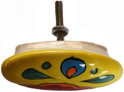 Oval Canary Talavera Ceramic Drawer Knob