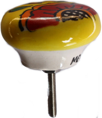 Round Canary Talavera Ceramic Drawer Knob