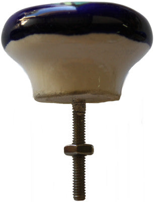 Round Blue Talavera Ceramic Drawer Knob