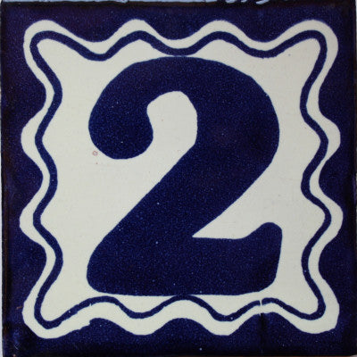 Blue Talavera Tile Numbers