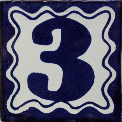 Blue Talavera Tile Numbers