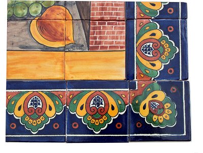 Fruit & Oil Bodegon Clay Talavera Tile Mural
