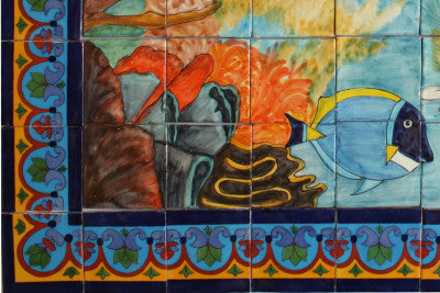 Coral Reef Clay Talavera Tile Mural