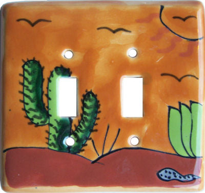 Desert Talavera Double Toggle Switch Plate