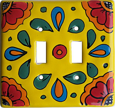 Canary Talavera Double Toggle Switch Plate