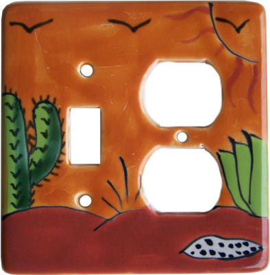 Desert Talavera Toggle Outlet Switchplate