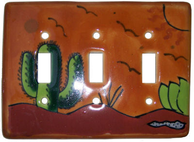 Desert Talavera Triple Toggle Switch Plate