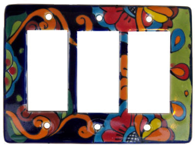 Rainbow Talavera Triple Decora Switchplate