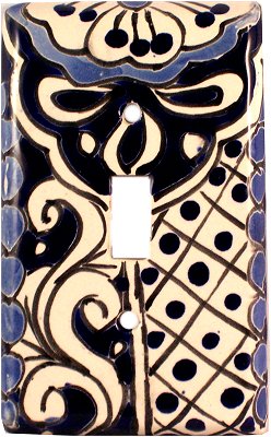 Traditional Blue Talavera Single Toggle Switch Plate