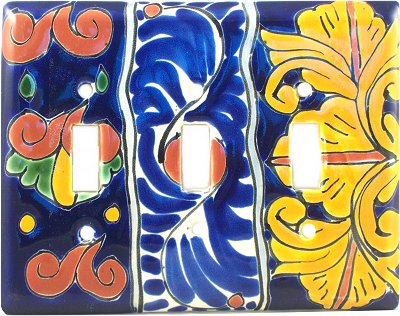 Marigold Talavera Triple Toggle Switch Plate