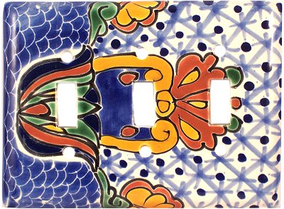 Turtle Talavera Triple Toggle Switch Plate