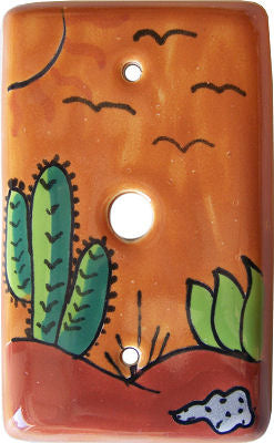 Desert Talavera TV Cable Plate