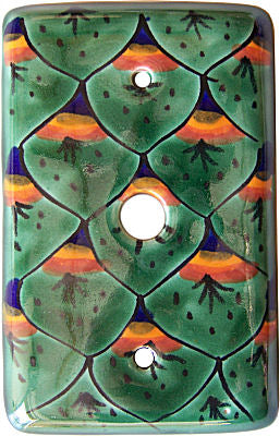 Peacock Talavera TV Cable Plate
