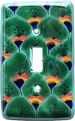 Peacock Talavera Single Toggle Switch Plate