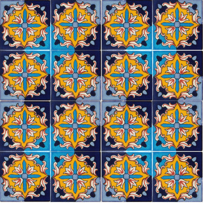 Aqua Fire Talavera Mexican Tile