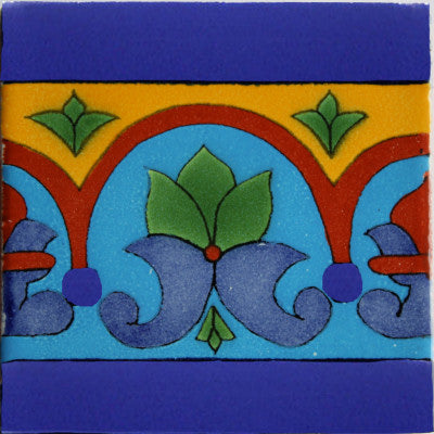 Aqua Border Talavera Tile